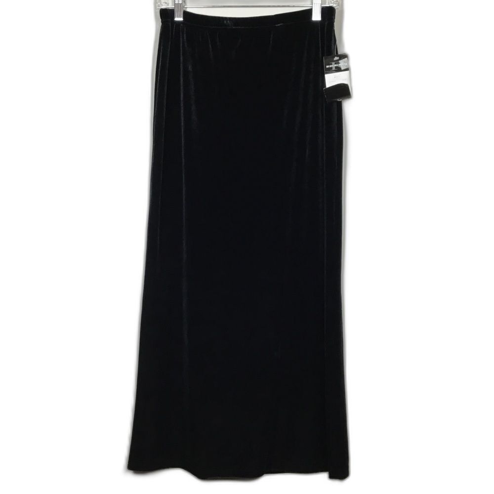 NWT Classic black velvet a line skirt witchy western maxi waist 29” size S